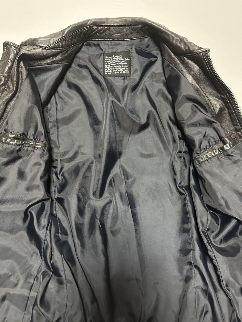 ナノユニバース　黒 レザー 羊皮　ライダースジャケット