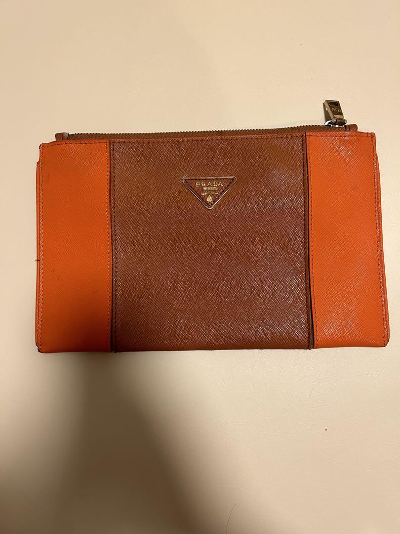 PRADA オレンジ クラッチバッグ PRADA(プラダ) / クラッチバッグ/モヘア/オレンジ | 中古品の