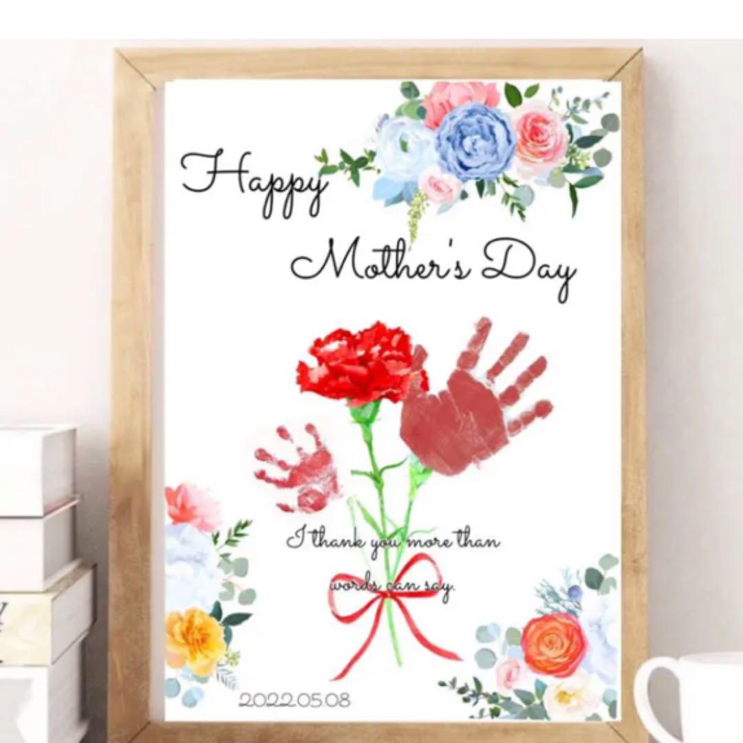 《母の日》Mother's Day 手形足形アート プレゼント カーネーション