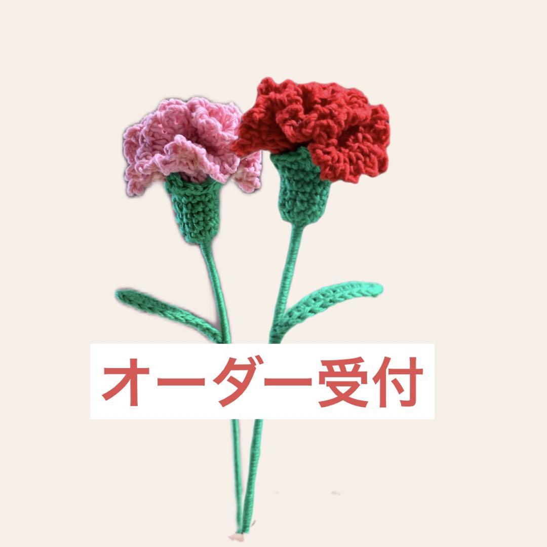 「オーダー受付」カーネーション 枯れない花 かぎ針 あみぐるみ 画像1