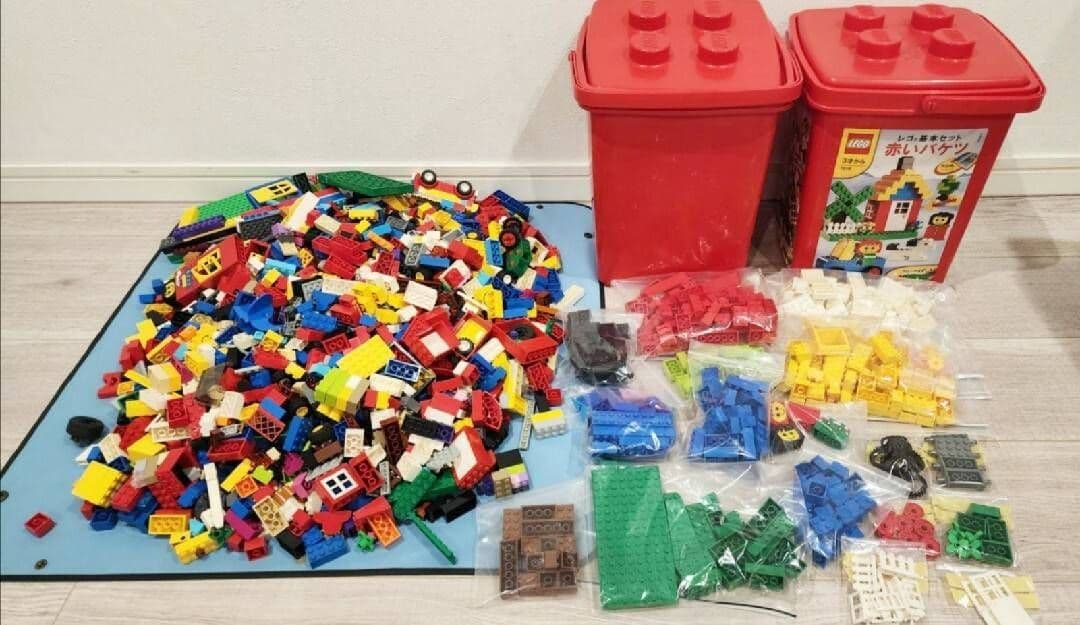 レゴ　ブロック　赤バケツ7616他ジャンク品　大量パーツ③まとめ売り 6.6キロ