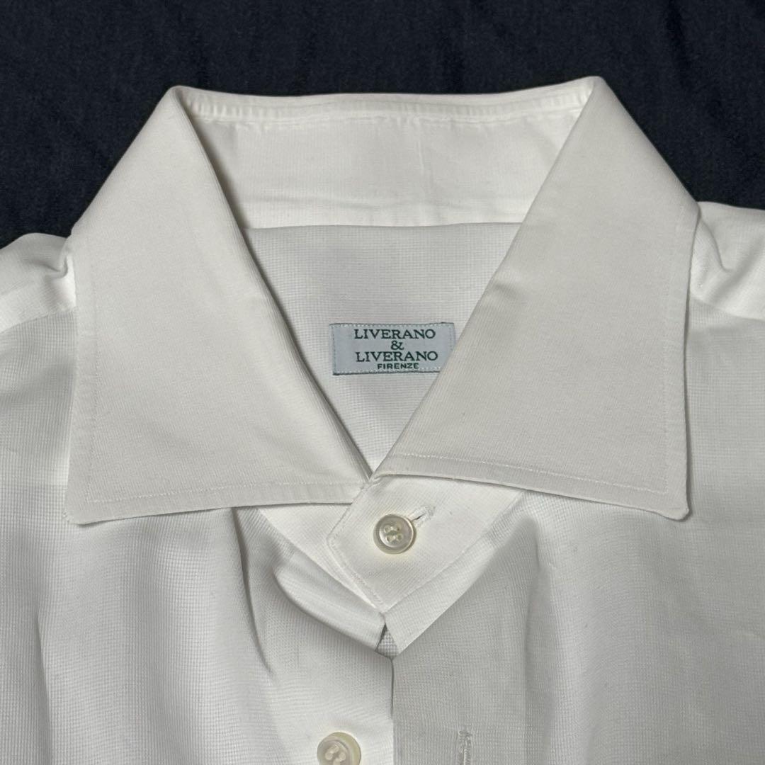 LIVERANO LIVERANOリベラーノホワイト長袖シャツ42Lイタリア製