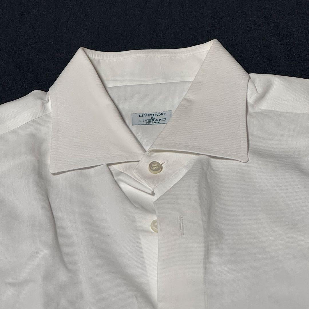 LIVERANO LIVERANOリベラーノホワイト長袖シャツ42Lイタリア製