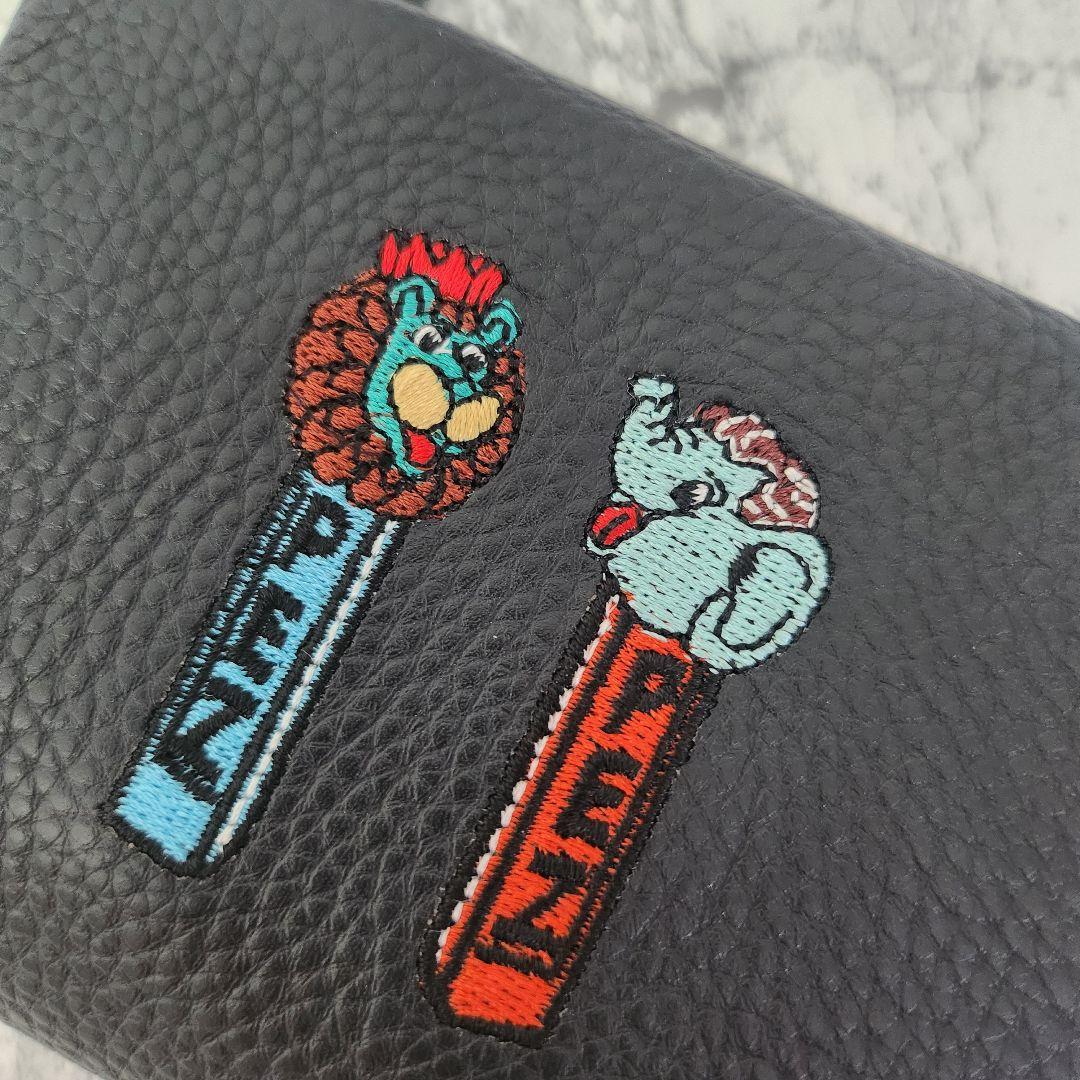 ◆PEZ◆earPAPILLONNER 希少コラボ 刺繍 財布 レザー ブラック
