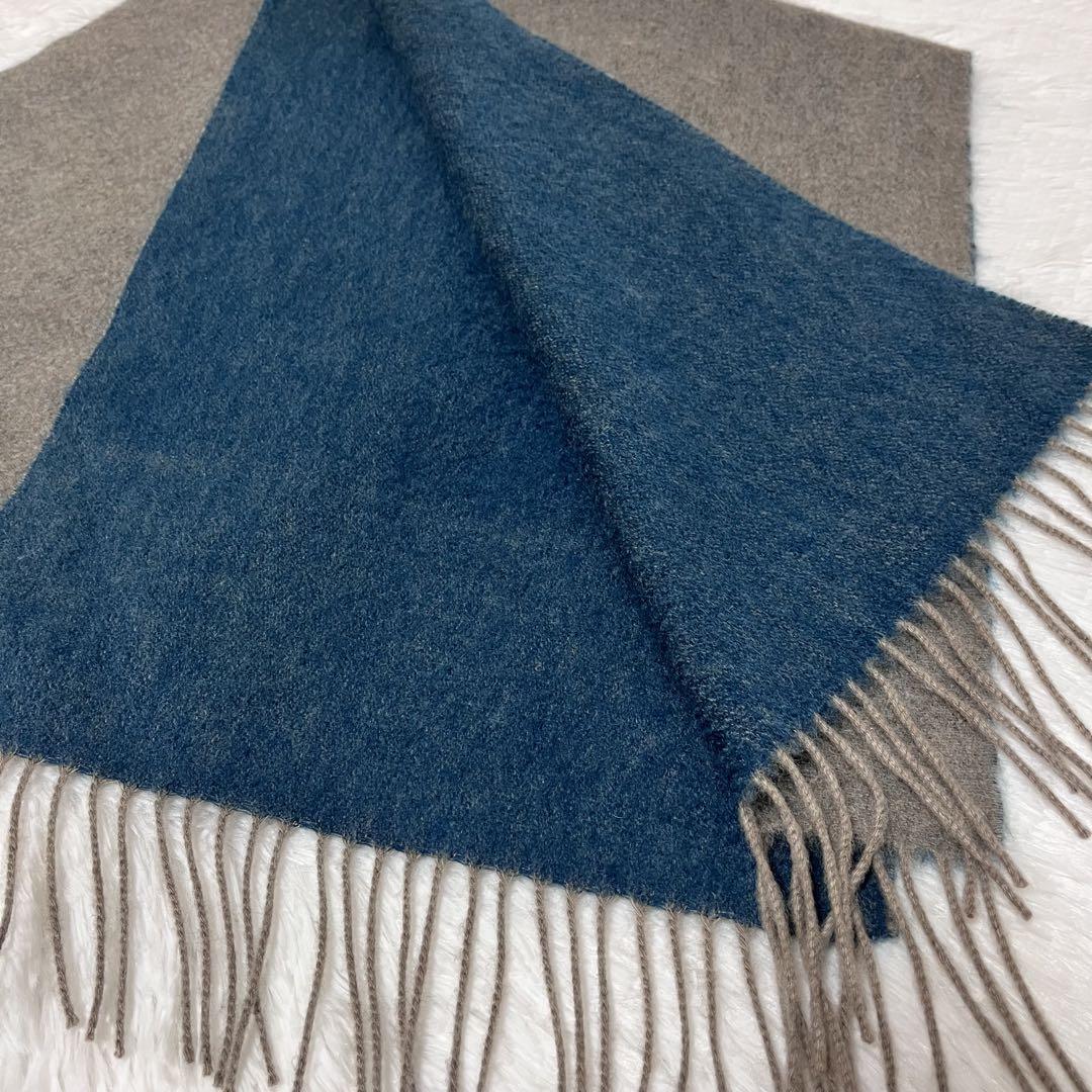 美品✨ポールスミス リバーシブル カシミヤ100% マフラー ストール グレー