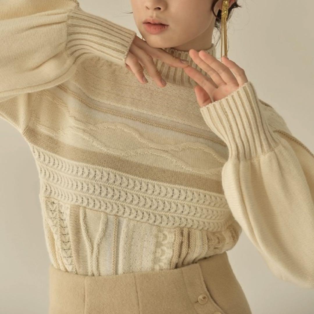 eaphi エフィ strata design knit アイボリー サイズF