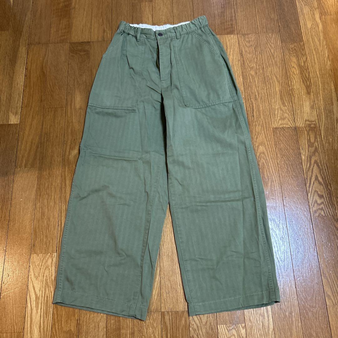 【ルメランジュ】［美品］ワイドパンツ　カーキ　Mサイズ