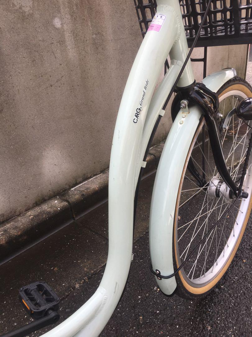 美品 ママチャリ 自転車 チャイルドシート 26インチ LED オート ギヤ