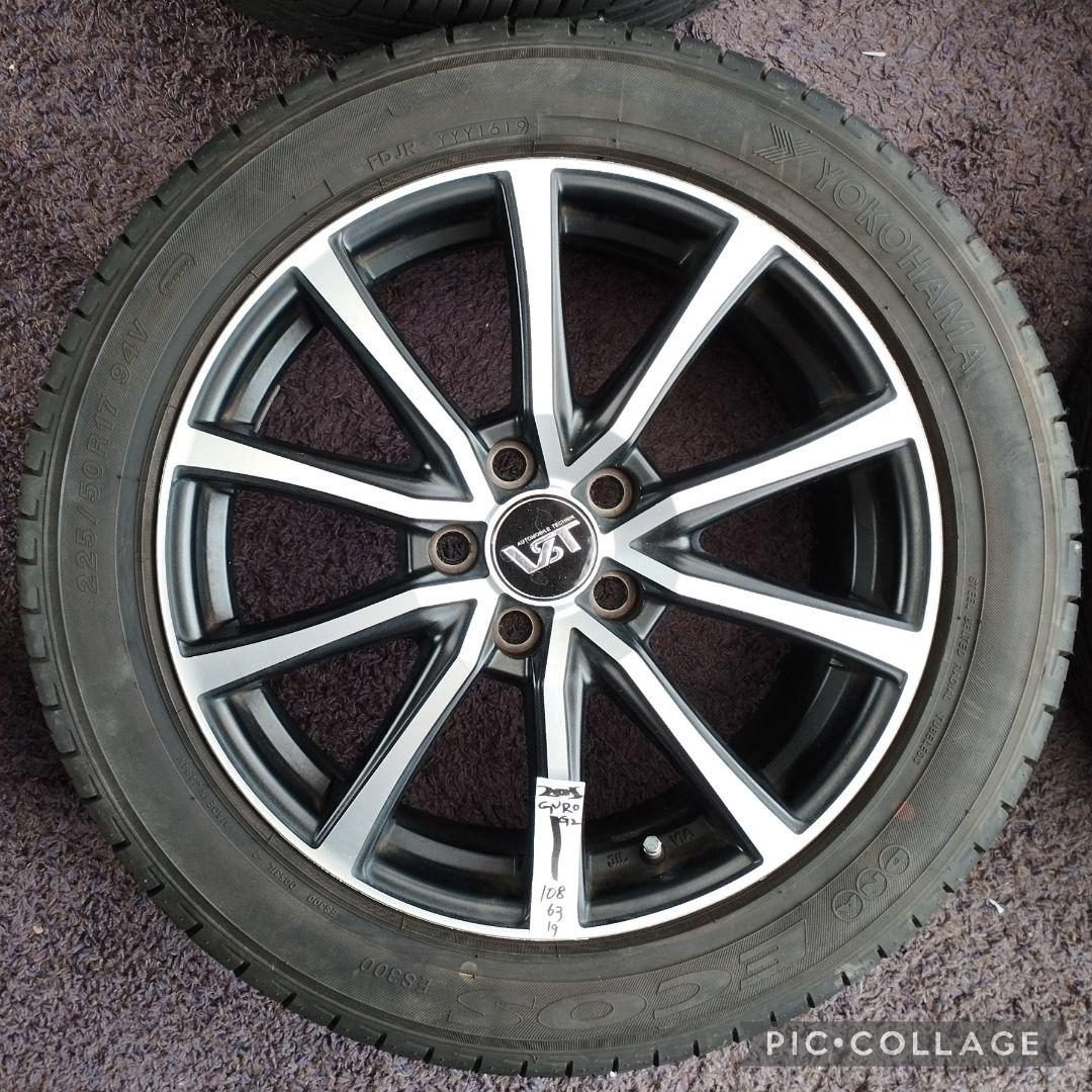 VST-ST2アルミホイール17X7J+49 PCD108 タイヤ付き4本セット