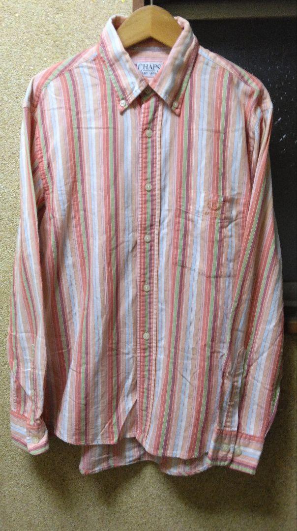 90s ビンテージ CHAPS マルチストライプ ボタンダウンシャツ POLO