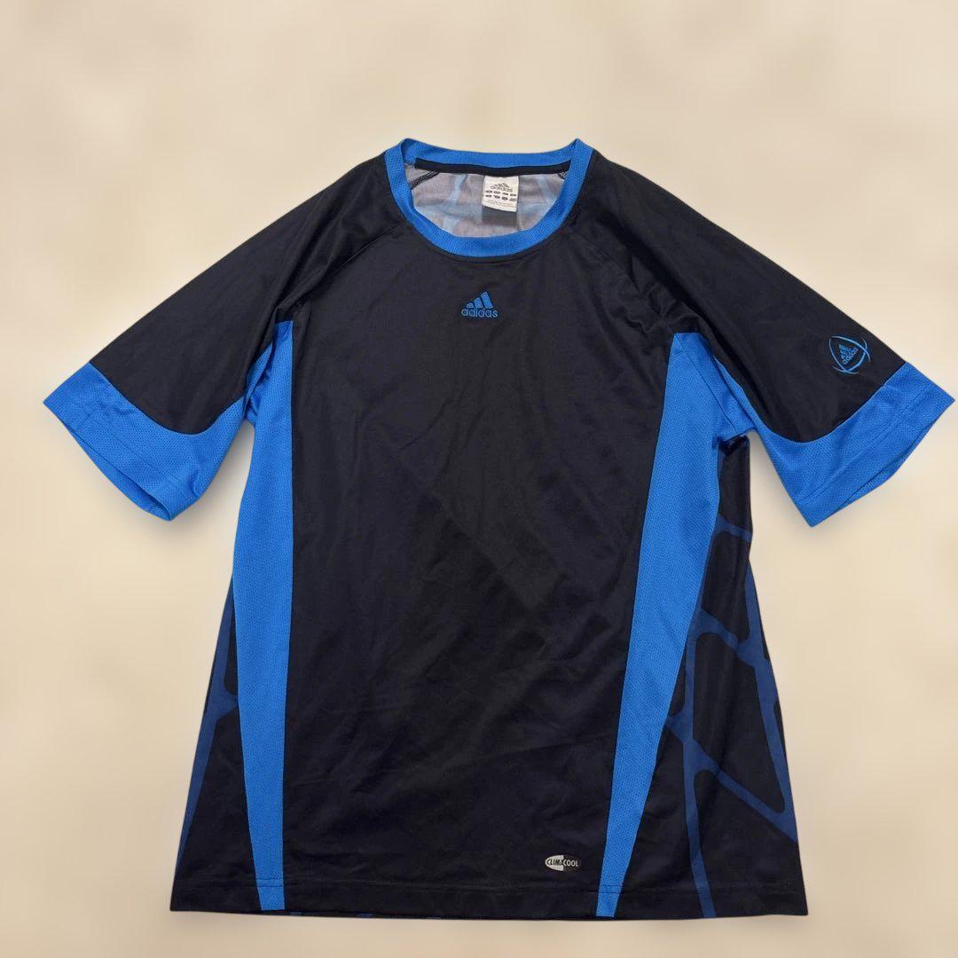 美品⭐️90s adidas climacool ゲームシャツ　編み目　黒/青 5,200円