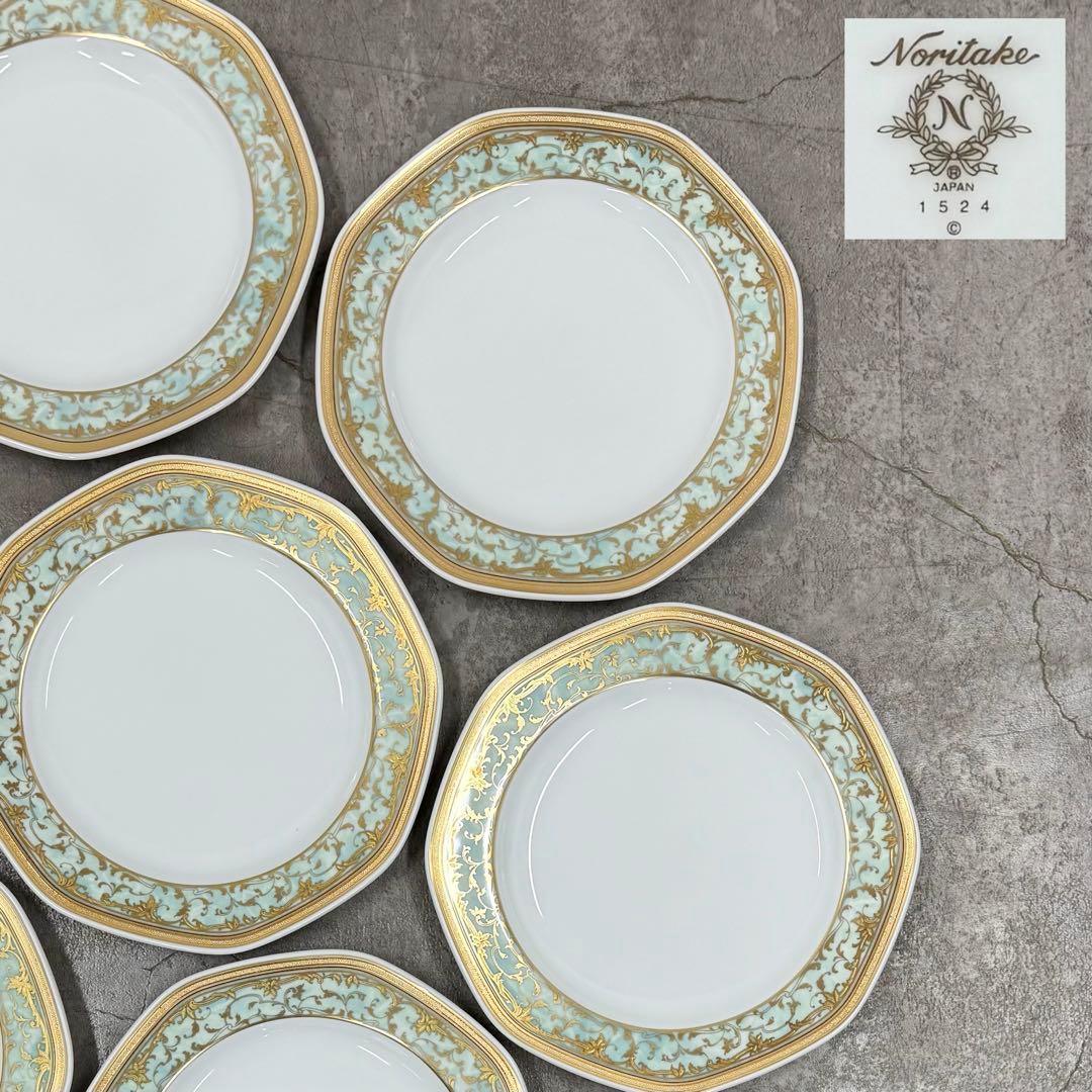 SNT1217 Noritake ジョージアンターコイズ プレート 7客セットNORITAKE