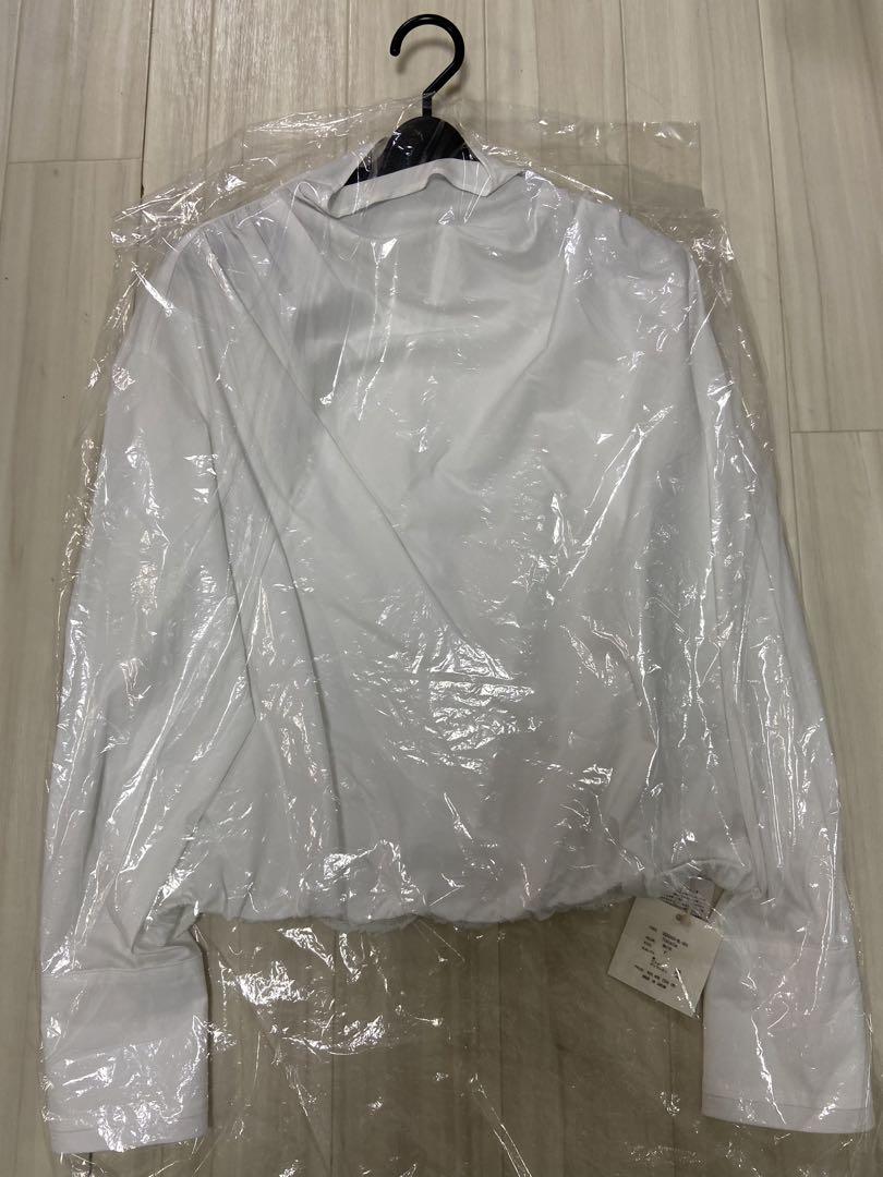 deres / bottle neck drape blouse