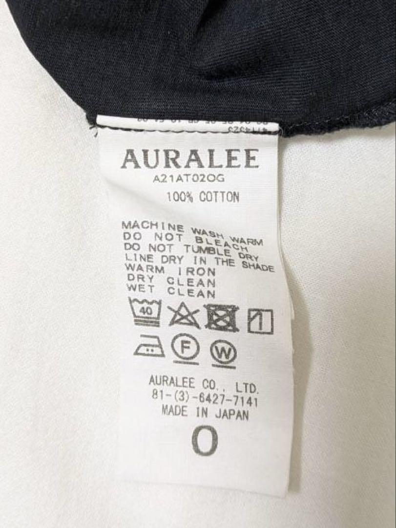 トップス AURALEE COTTON JERSEY HALF ZIP HI NECK
