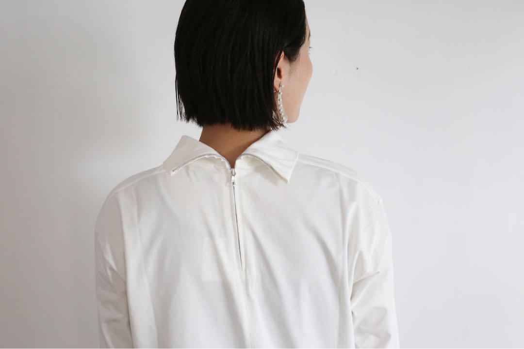 トップス AURALEE COTTON JERSEY HALF ZIP HI NECK