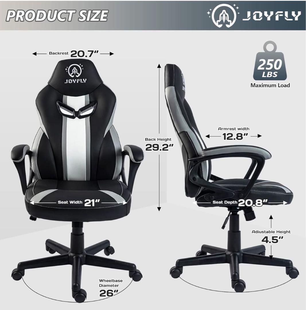 JOYFLY ゲーミングチェア ブラック/ホワイト JOYFLY ゲーミングチェア ブラック/ホワイト