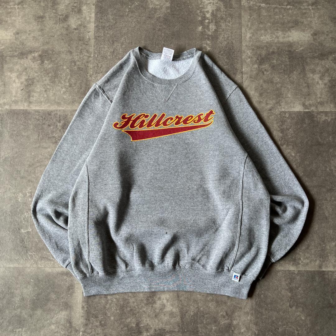 00s RUSSELL ATHLETIC チームロゴスウェット 灰 L A404