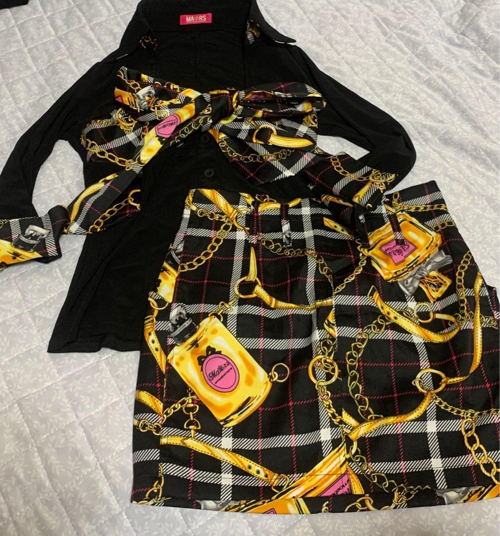 【y2k 平成ギャル】MARS パフューム柄ワンピ MARS マーズy2k 平成ギャルパフューム柄 キャミミニワンピ