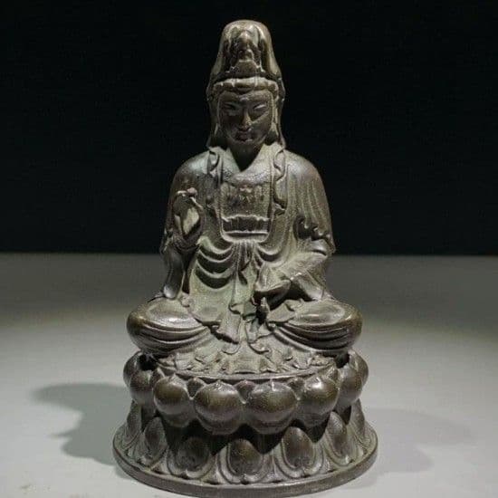 仏像 銅製 観音様 開運 風水 重厚 極細工 装飾品 工芸品 美術品 置物