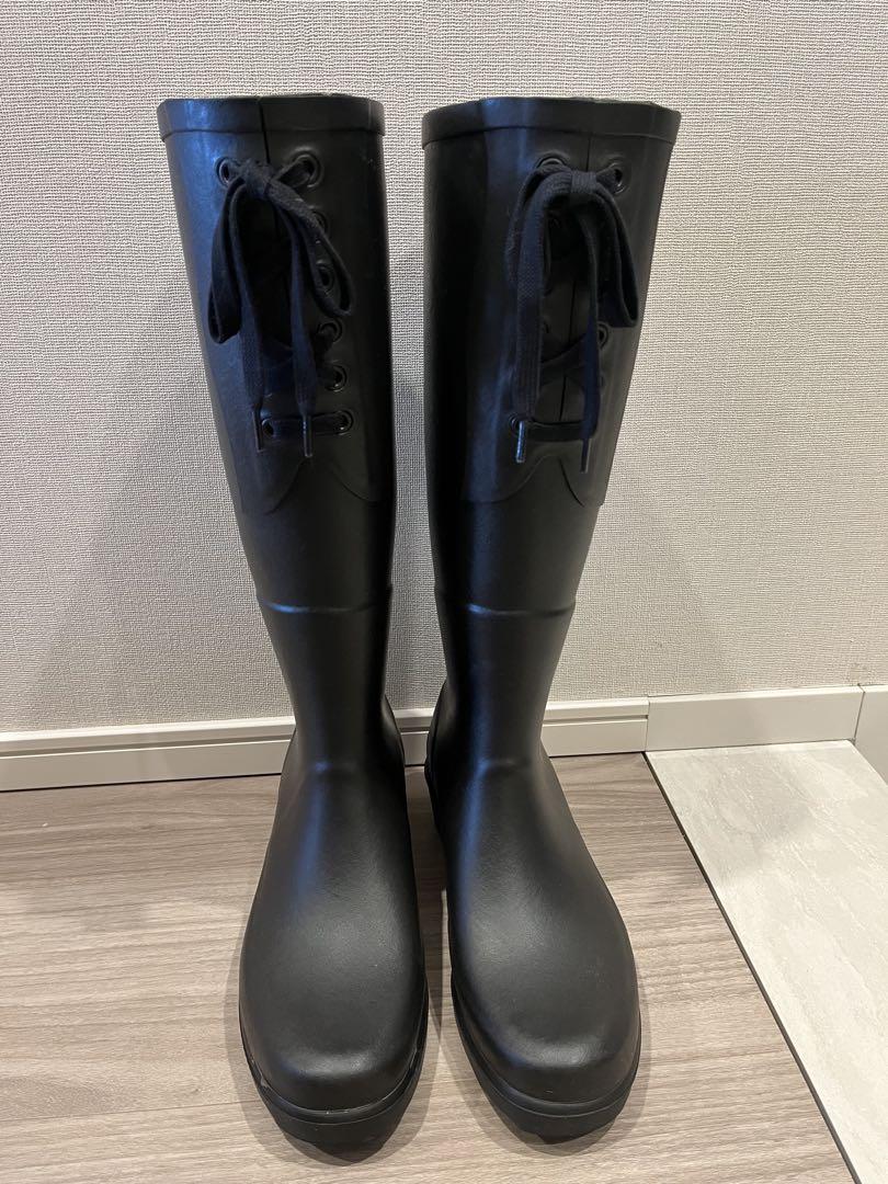 【送料無料/新品】 AIGLE メルカリ - サイズ38 レインブーツ ブラック 靴