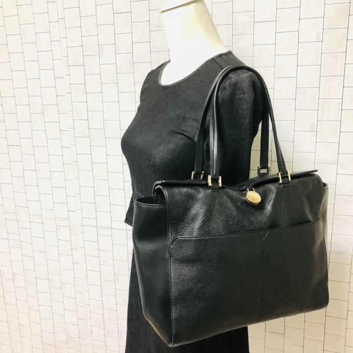 SALE品質保証 貴重 FURLA トートバッグ レザーハンドバッグ A4サイズ 丸鍵 黒 z13PW-m64872447657 新作大特価