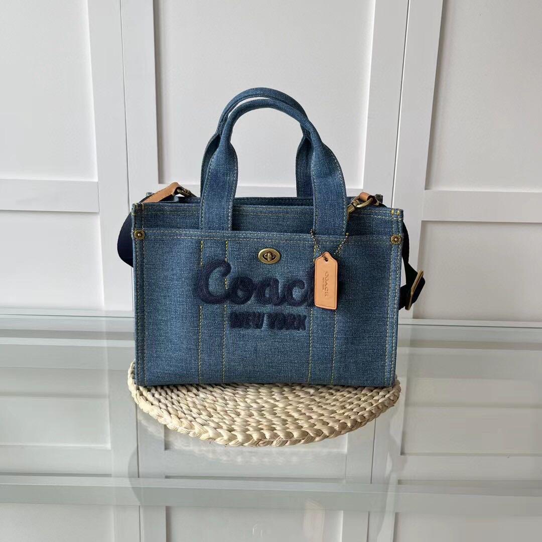 数量限定セール  新品】COACH キャンバス ブルー ハンドバッグ デニム CR659 バッグ