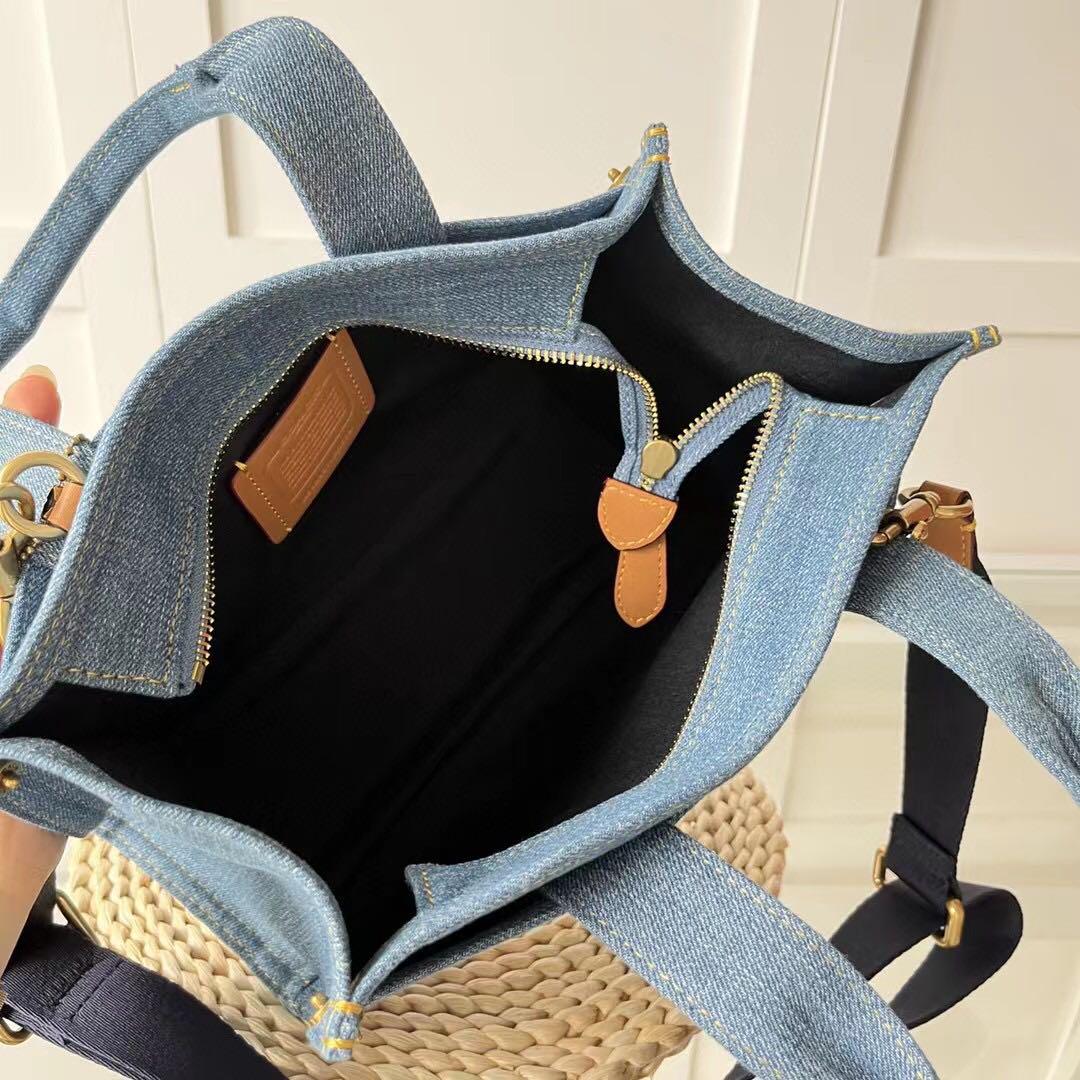 新品】COACH キャンバス ブルー ハンドバッグ デニム CR659