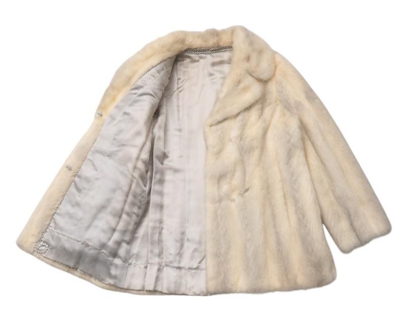 リアルミンクファー/MINKショートコートジャケットポンチョLサイズ アイボリー リアルミンクファー/MINKショートコートジャケット アイボリーM