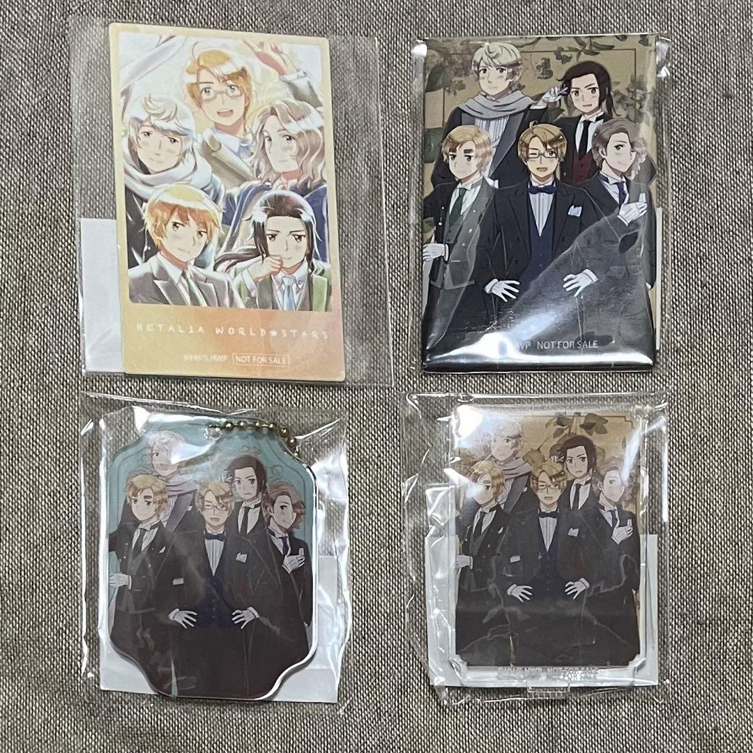 初売りセール ヘタリア World☆Stars 特典 Ani-Art 執事 4点セット 連合 バッジ+ピンバッジ
