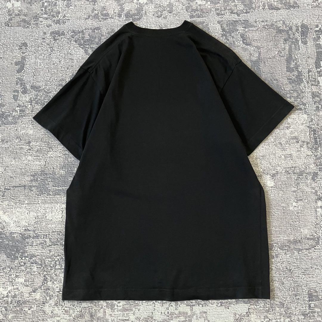 【人気ブラック】バレンシアガ ワンポイントロゴTシャツ スモールロゴ 黒 M
