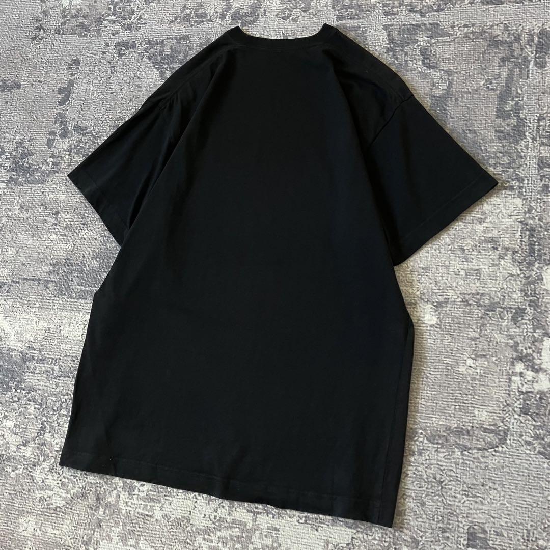 【人気ブラック】バレンシアガ ワンポイントロゴTシャツ スモールロゴ 黒 M