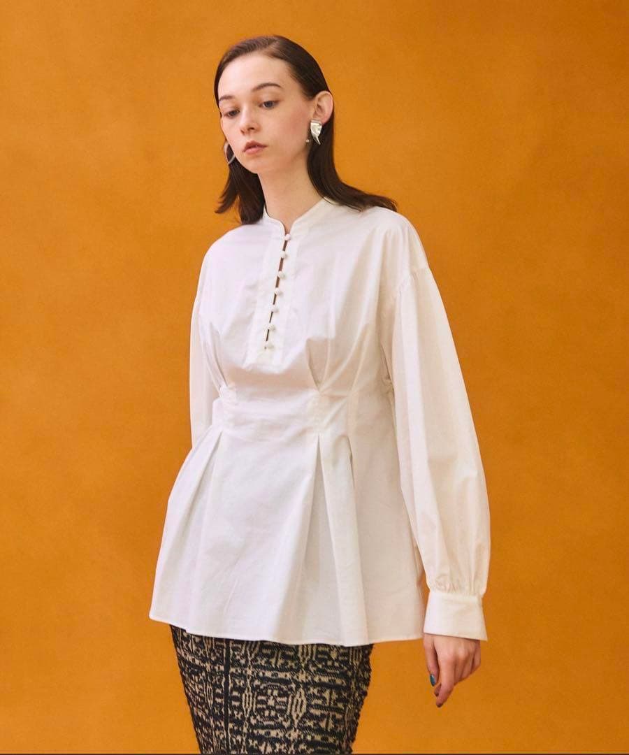 PUBLIC TOKYO ウエストタックブラウス　ウォッシャブル