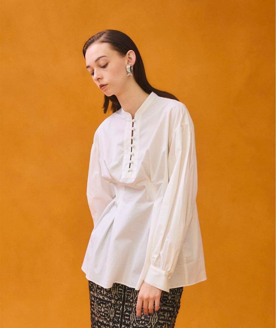 PUBLIC TOKYO ウエストタックブラウス　ウォッシャブル