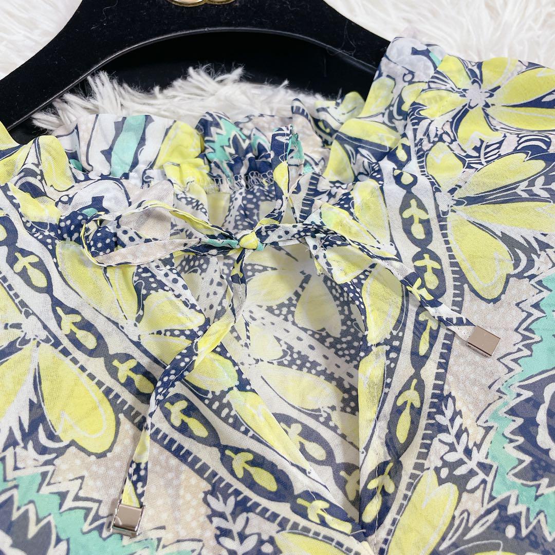 美品　グレースコンチネンタル　シフォンプリントティアードワンピース
