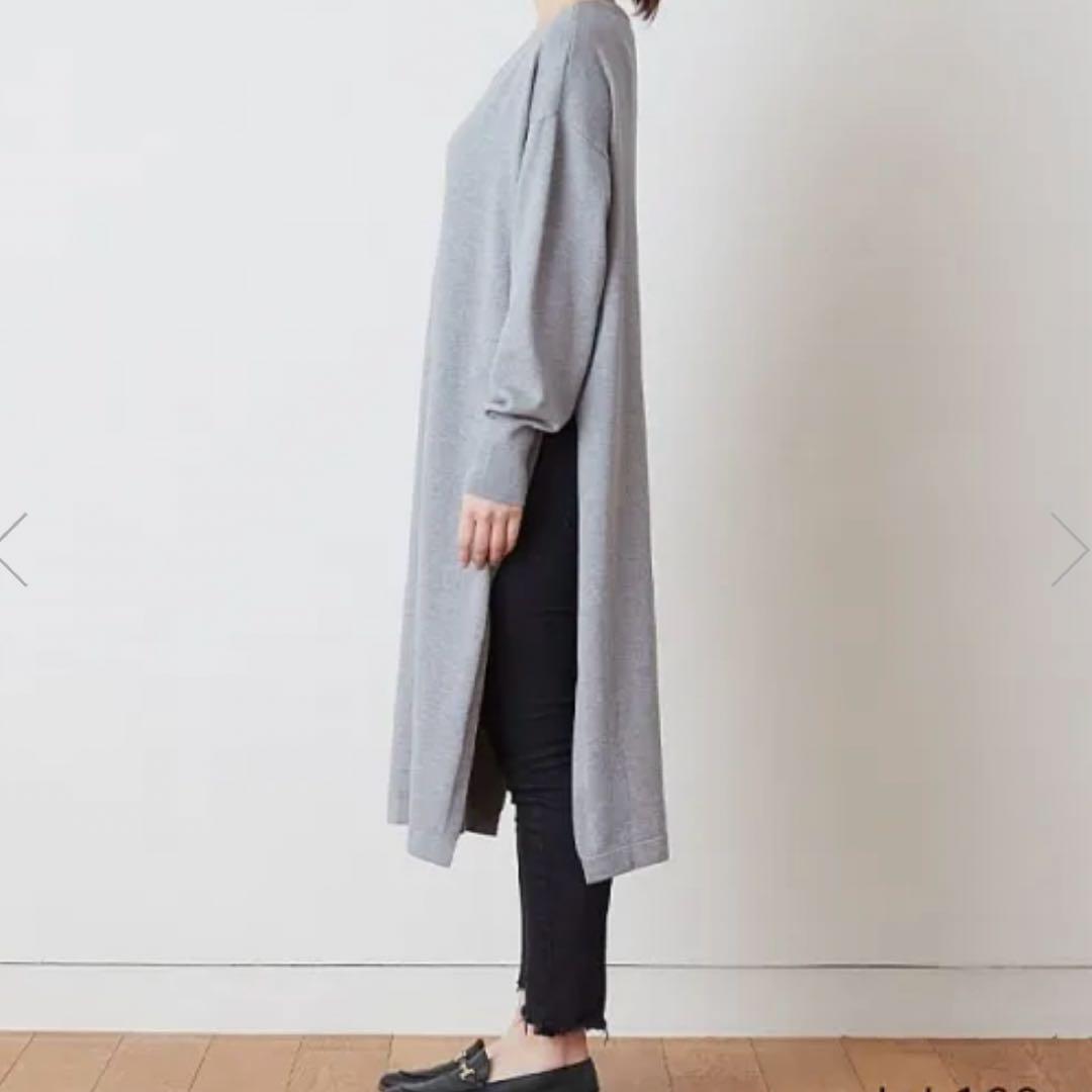 【美品】ドレスハーセルフ ニットワンピース ロングスリット シルク混 近年