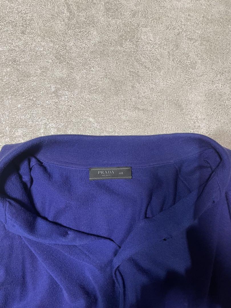 トップス Prada navy knit polo 48