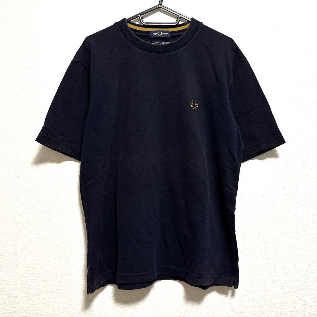 FRED PERRY フレッドペリー ワンポイント半袖Tシャツ ネイビー M