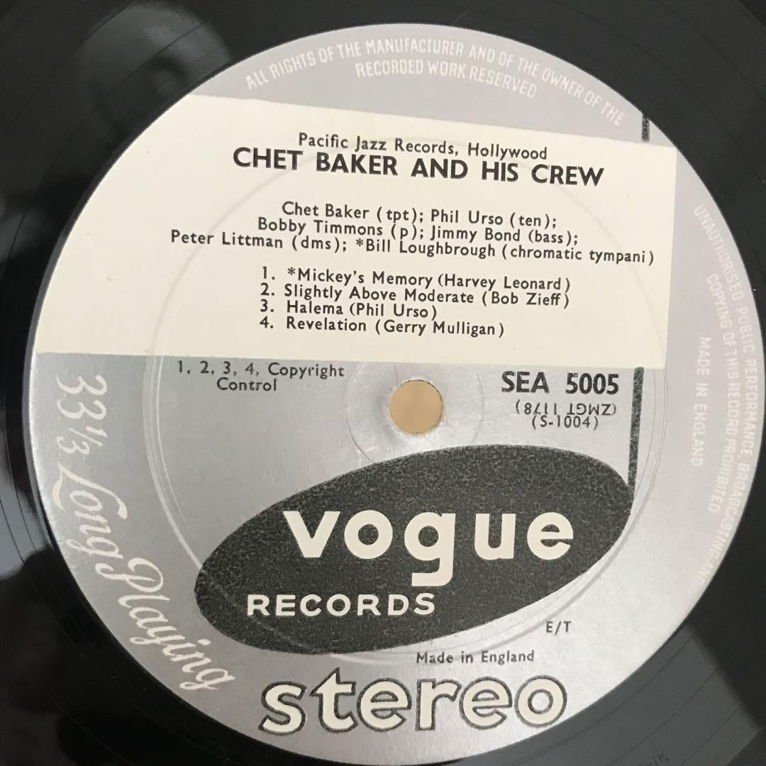 洋楽 chet baker&crew UK LP