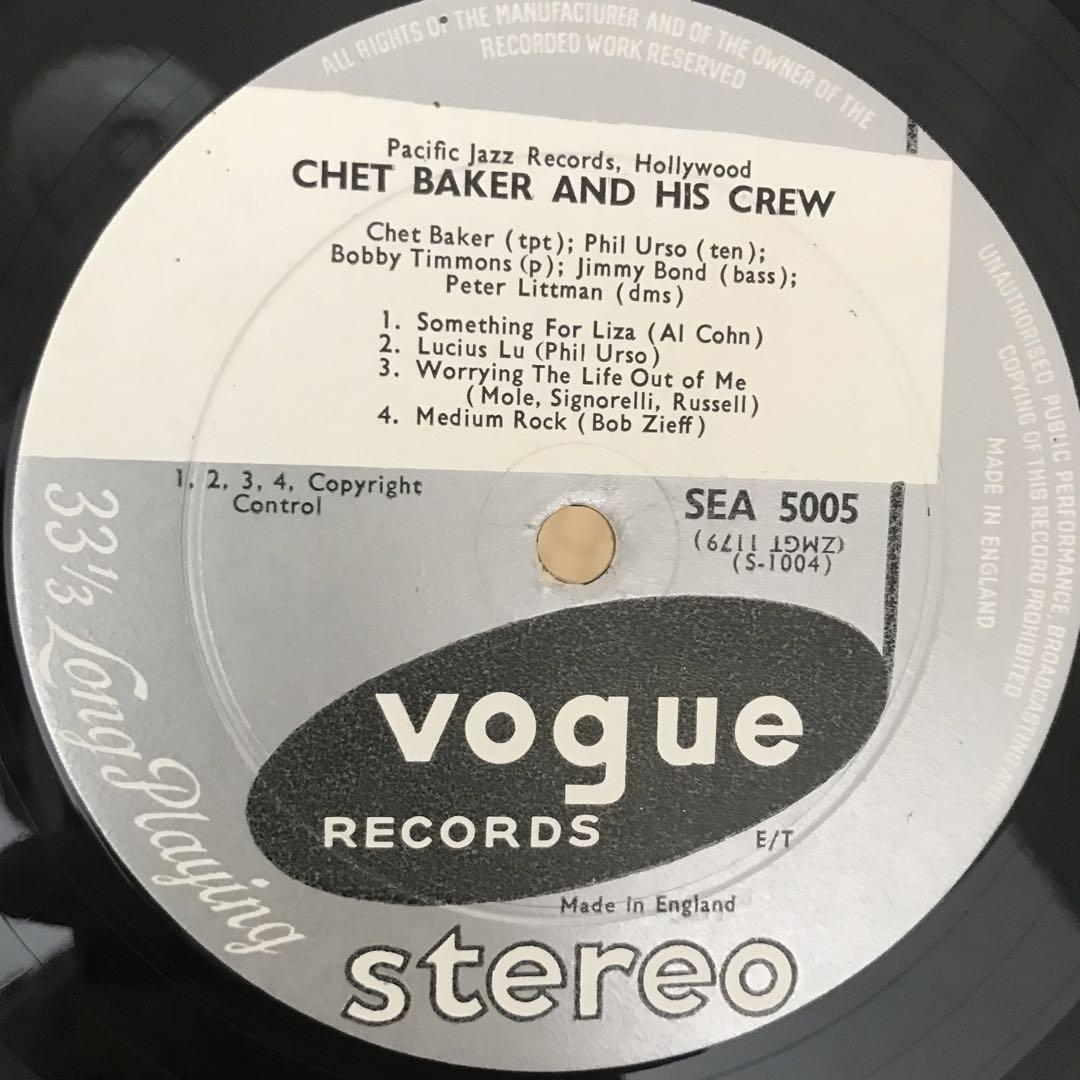 洋楽 chet baker&crew UK LP