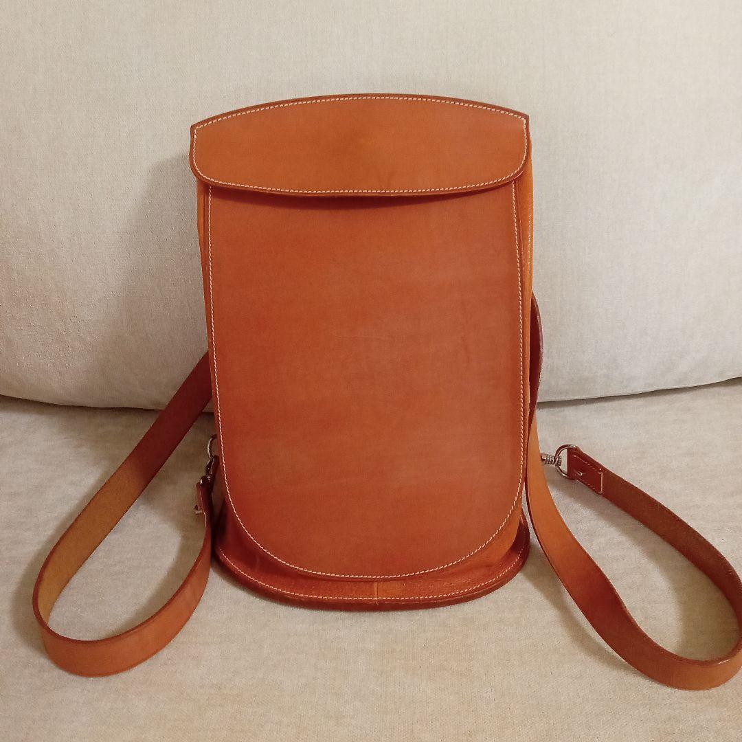 エルメス サコッシュ.プール.セル リュック ショルダーバック レザー 茶系HERMES