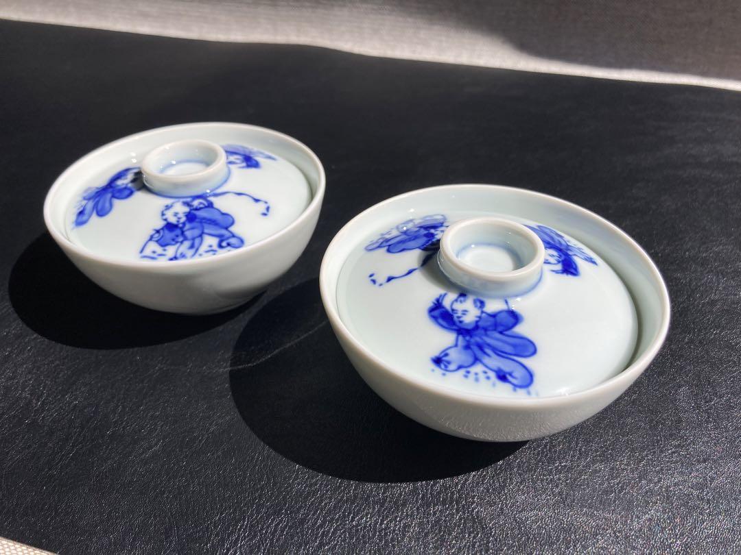 星野唐子蒸し碗すすり茶碗蓋付き器2点
