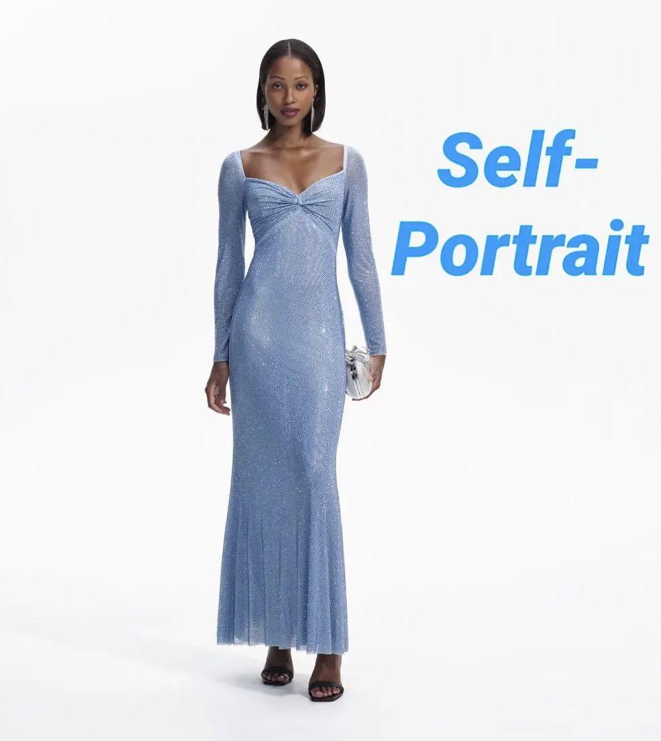❇️Selfportrait正規23秋冬新作セルフポートレートブルードレス ❇️Selfportrait正規23秋冬新作セルフポートレートブルードレス