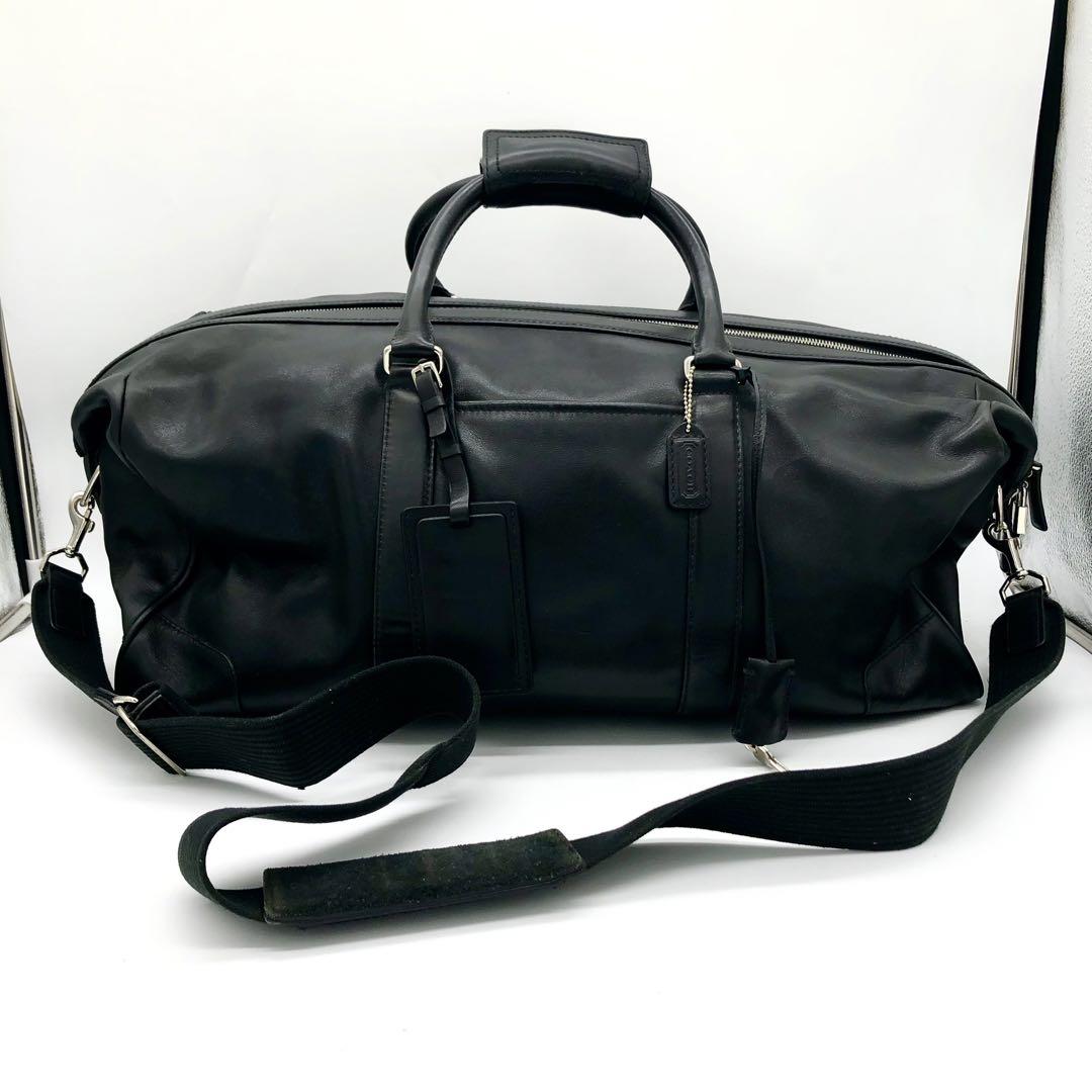 【超美品✨】コーチ ボストンバッグ 2way 南京錠 鍵付き オールレザー 黒