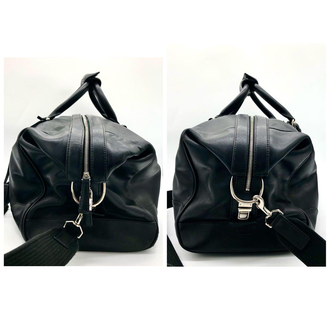【超美品✨】コーチ ボストンバッグ 2way 南京錠 鍵付き オールレザー 黒