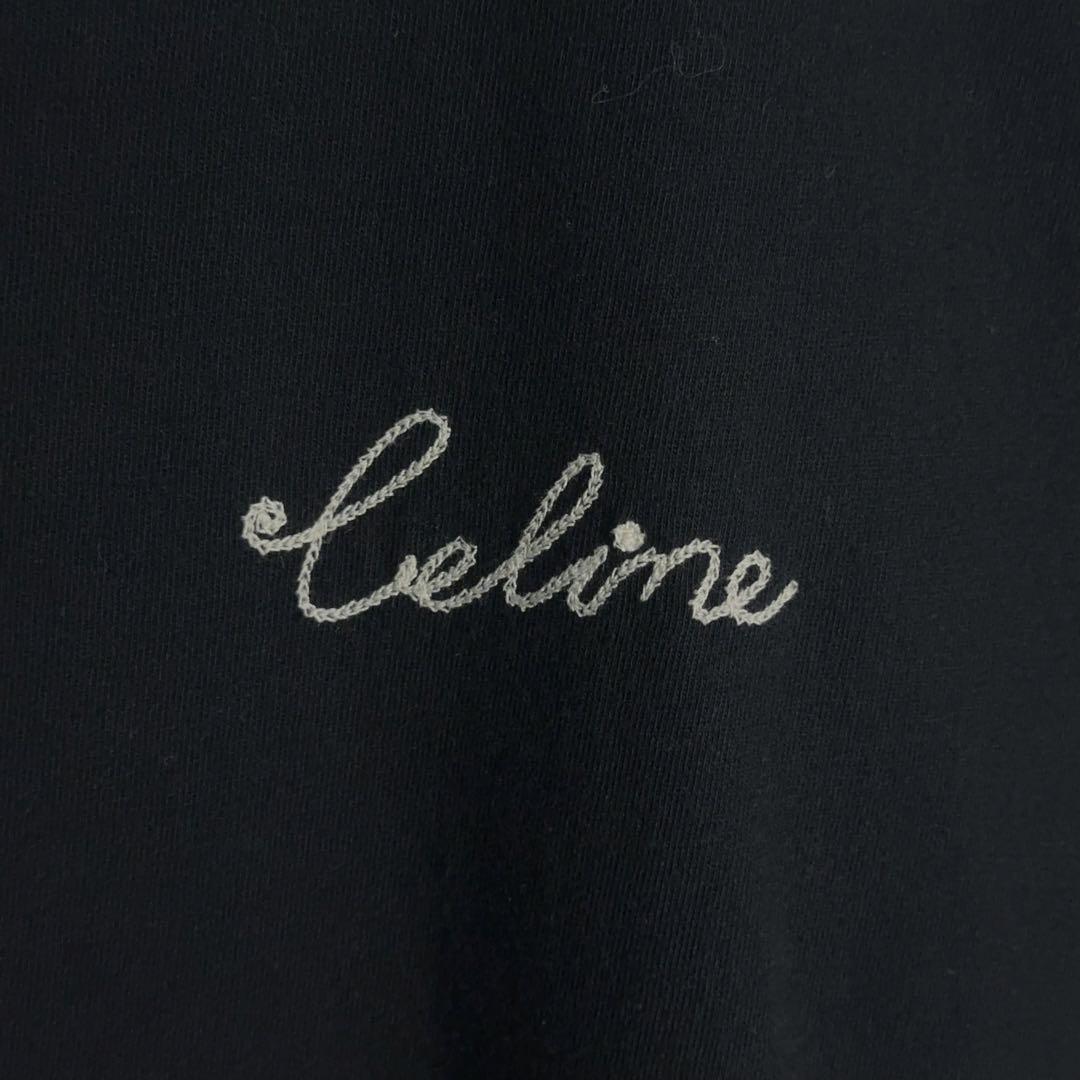 CELINE - 11368【美品・希少XLサイズ】セリーヌ☆刺繍ロゴ定番カラー黒tシャツ 11368【美品・希少XLサイズ】セリーヌ☆刺繍ロゴ定番カラー黒t