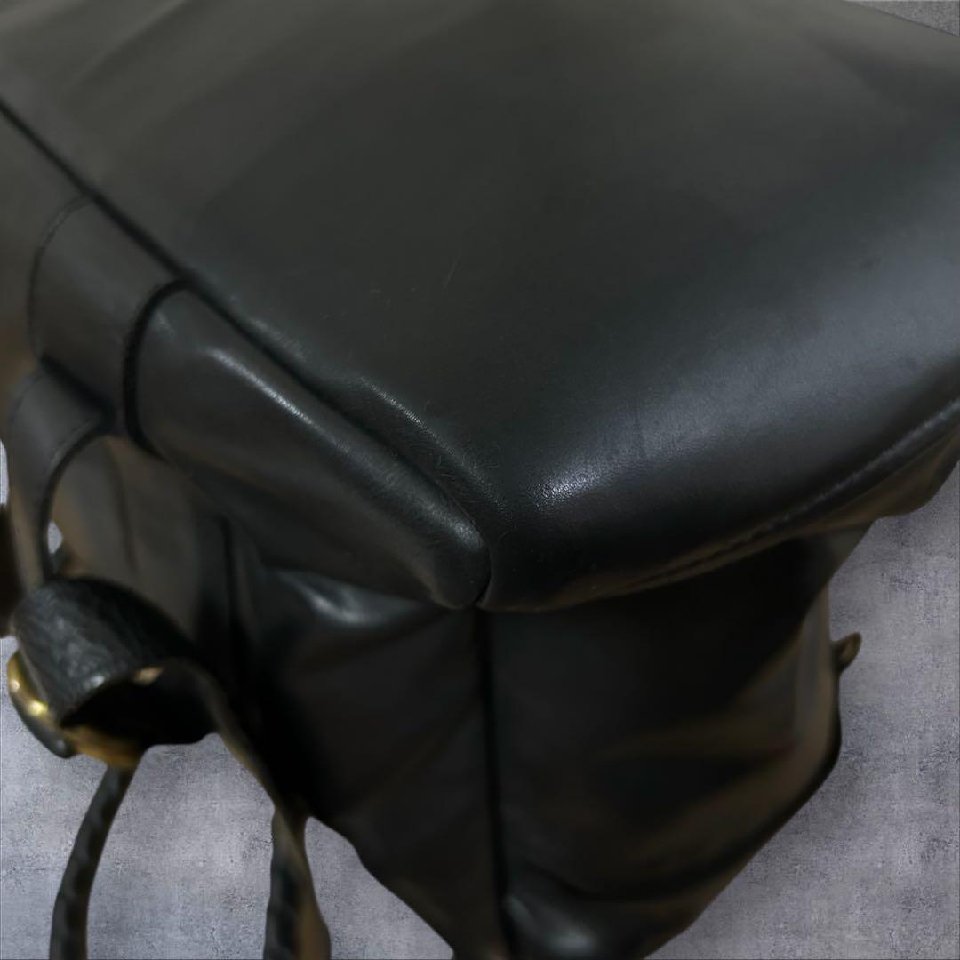 JAS M.B. real leather ボストンバッグ ririジッパー 黒
