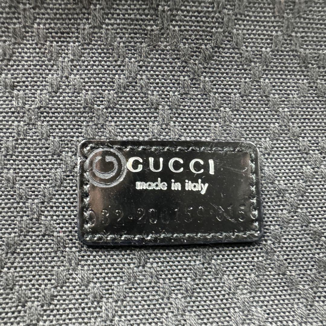 【美品】GUCCI グッチ バンブー バニティバッグ ナイロン×エナメル