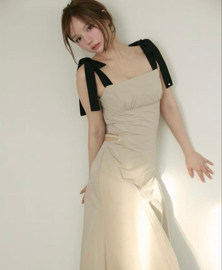 andmary Tilda ribbon dress ベージュMサイズM ANDMARY