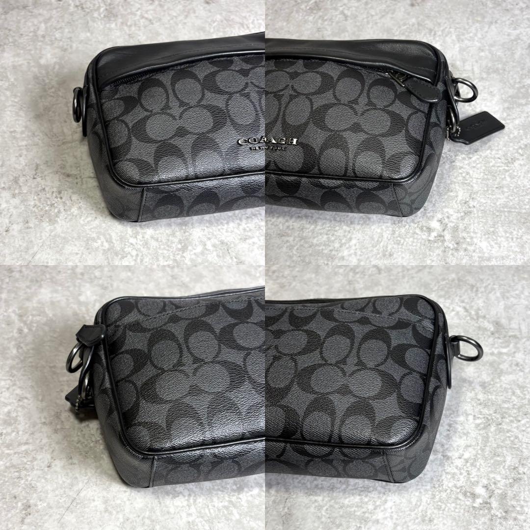 極美品✨COACH クロスボディ ショルダーバッグ F70920 ブラック　シボ 極美品】コーチ ショルダーバッグ チャールズ クロスボディ