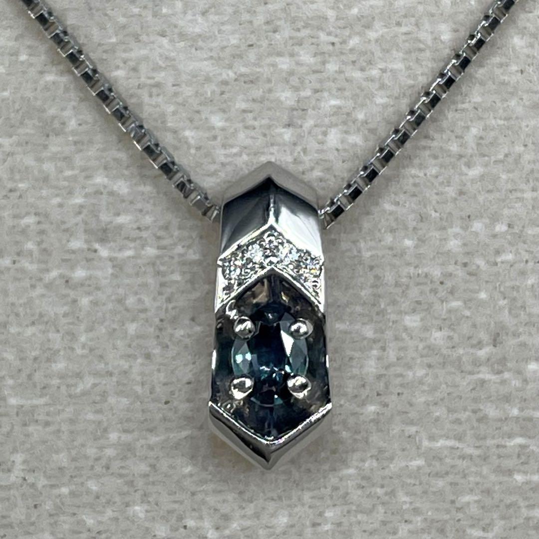 専用JE369★高級 アレキサンドライト0.27ct D pt ヘッド鑑付 JF382☆高級 アレキサンドライト0.12ct ダイヤ pt ネックレス 鑑